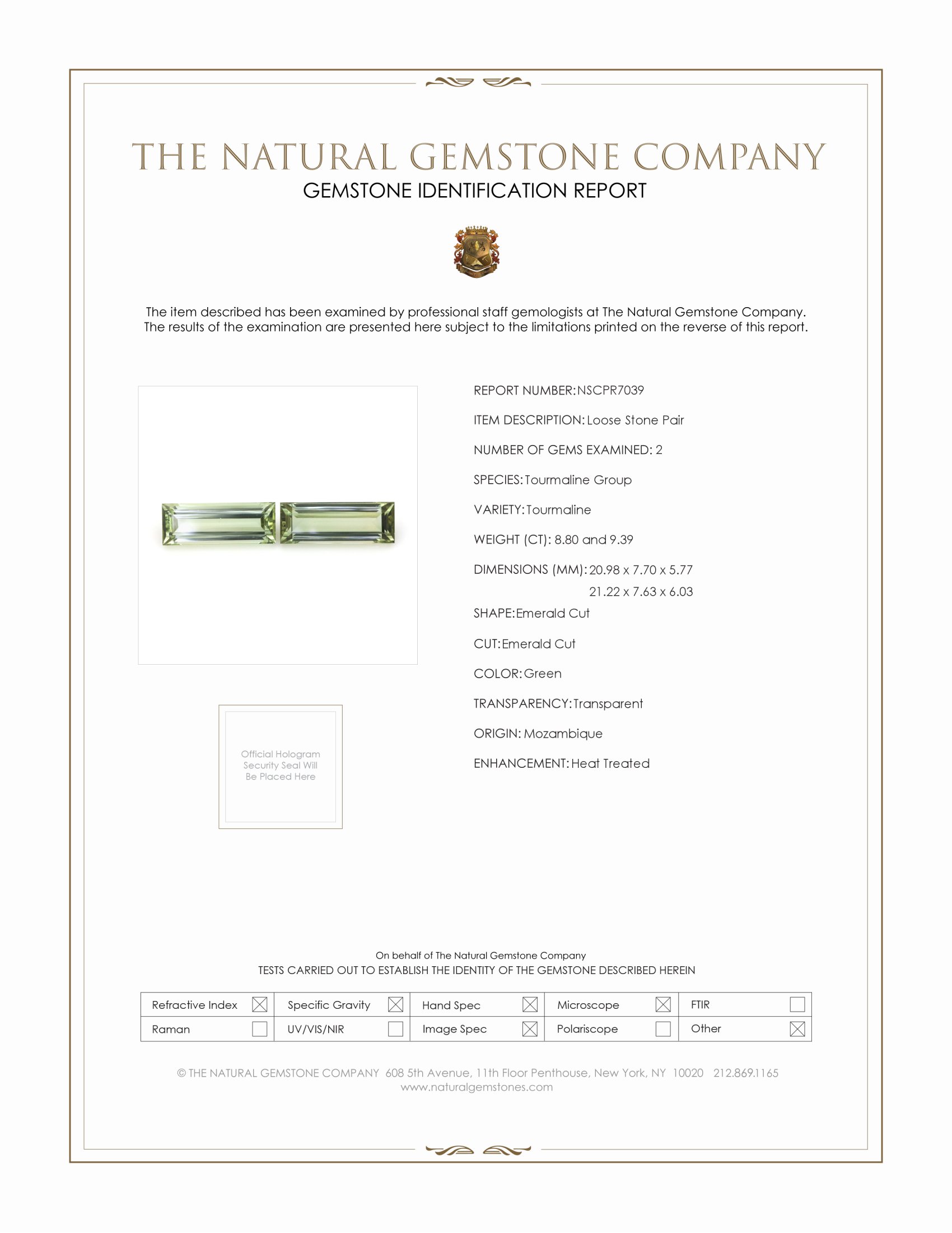 18.19 Ct.Tw. Tourmaline Pair from Mozambique