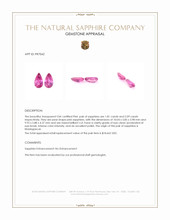 3.90 Ct.Tw.Total Carat Weight Pink Sapphire Pair from Madagascar Appraisal