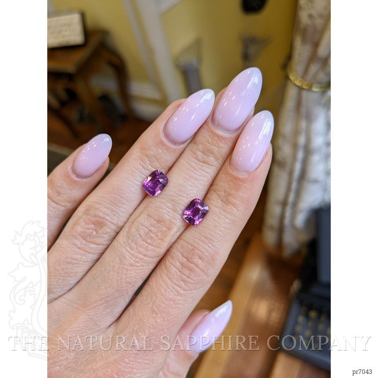 3.29 Ct.Tw. Purple Sapphire Pair from Ceylon (Sri Lanka)
