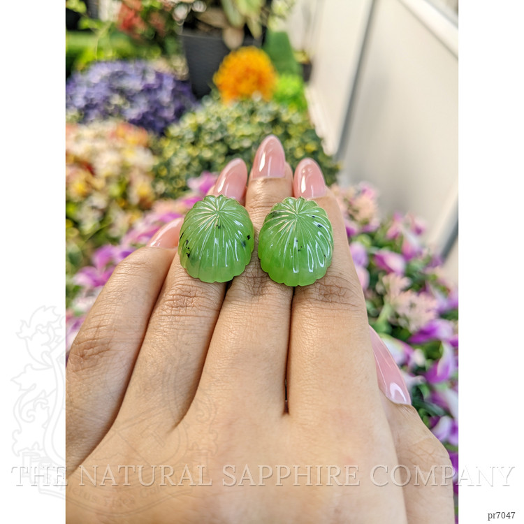 75.89 Ct.Tw. Cabochon Jade Pair from Burma (Myanmar)