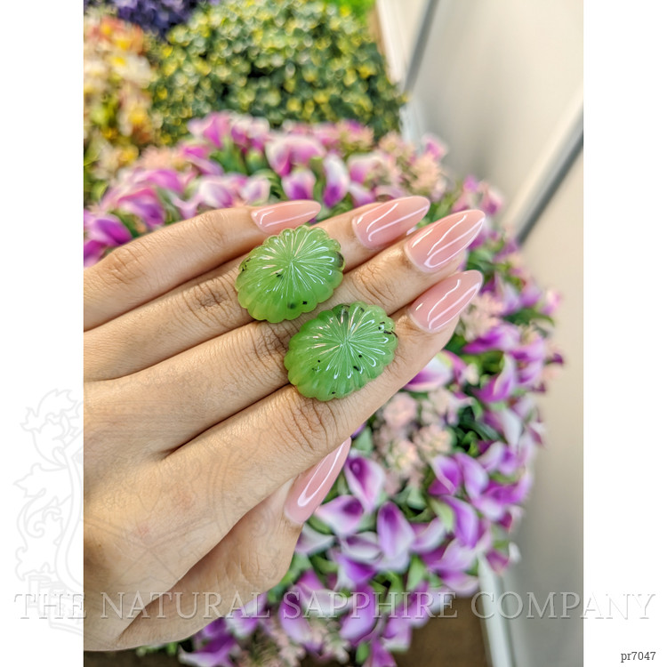 75.89 Ct.Tw. Cabochon Jade Pair from Burma (Myanmar)