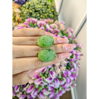 75.89&nbsp;Ct.Tw.Total Carat Weight Cabochon Jade Pair from Burma (Myanmar) Life Style