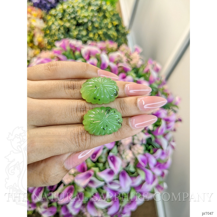 75.89 Ct.Tw. Cabochon Jade Pair from Burma (Myanmar)