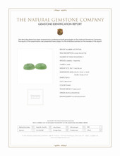 74.81 Ct.Tw.Total Carat Weight Green Cabochon Jade Pair from Burma (Myanmar) Scan Report