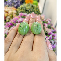 74.81&nbsp;Ct.Tw.Total Carat Weight Cabochon Jade Pair from Burma (Myanmar) Life Style
