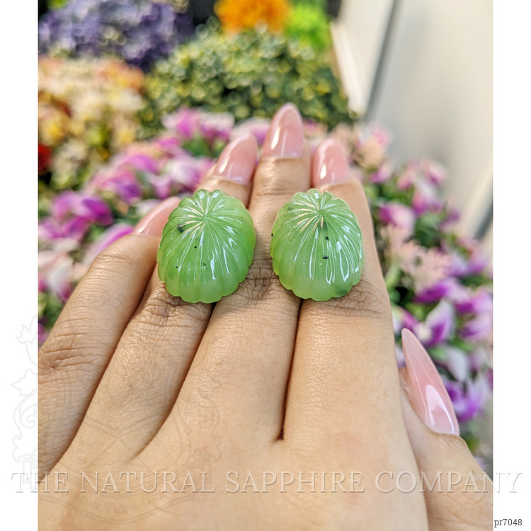 74.81 Ct.Tw. Cabochon Jade Pair from Burma (Myanmar)