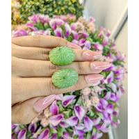 74.81&nbsp;Ct.Tw.Total Carat Weight Cabochon Jade Pair from Burma (Myanmar) Life Style