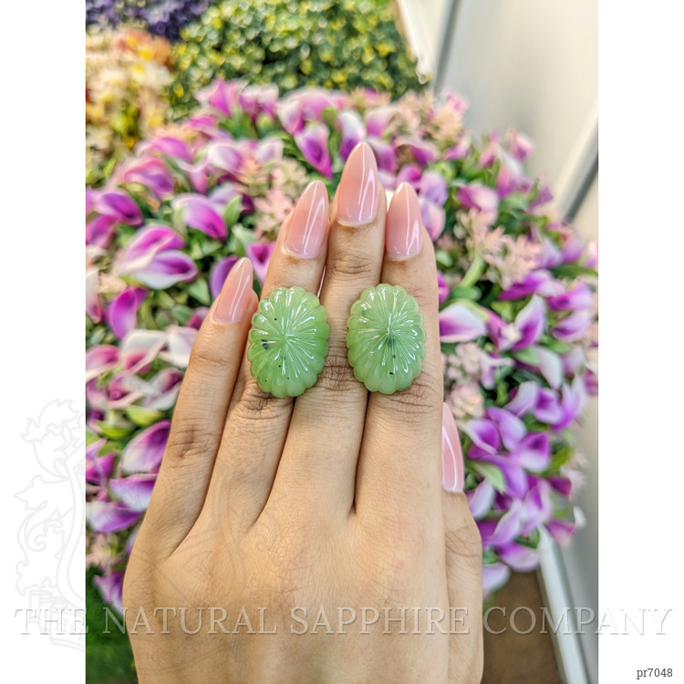 74.81 Ct.Tw. Cabochon Jade Pair from Burma (Myanmar)