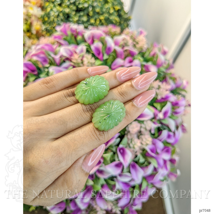 74.81 Ct.Tw. Cabochon Jade Pair from Burma (Myanmar)