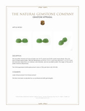 50.88 Ct.Tw.Total Carat Weight Green Cabochon Jade Pair from Burma (Myanmar) Appraisal