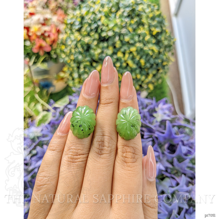 50.88 Ct.Tw. Cabochon Jade Pair from Burma (Myanmar)