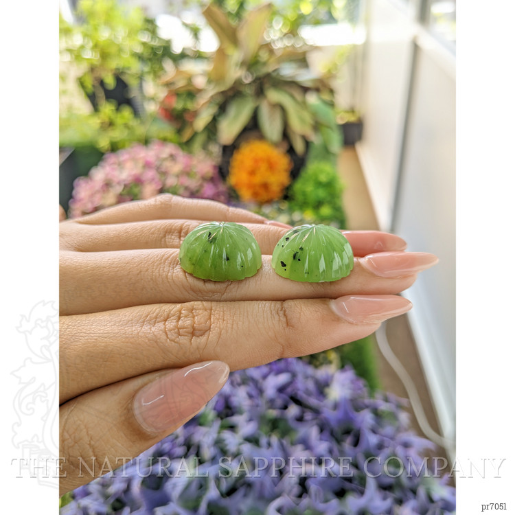 50.88 Ct.Tw. Cabochon Jade Pair from Burma (Myanmar)