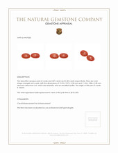 5.35 Ct.Tw.Total Carat Weight Cabochon Coral Pair from Italy Appraisal