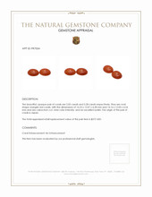 10.33&nbsp;Ct.Tw.Total Carat Weight Cabochon Coral Pair from Italy Appraisal