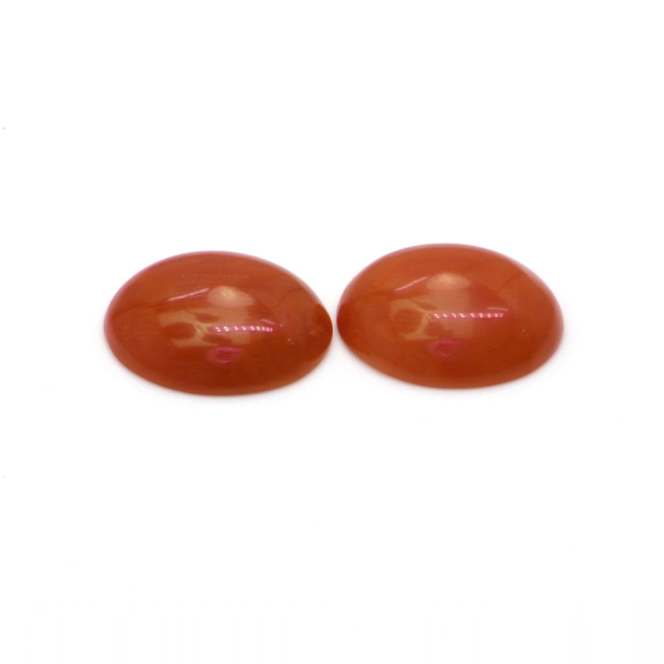 10.33 Ct.Tw. Cabochon Coral Pair from Italy