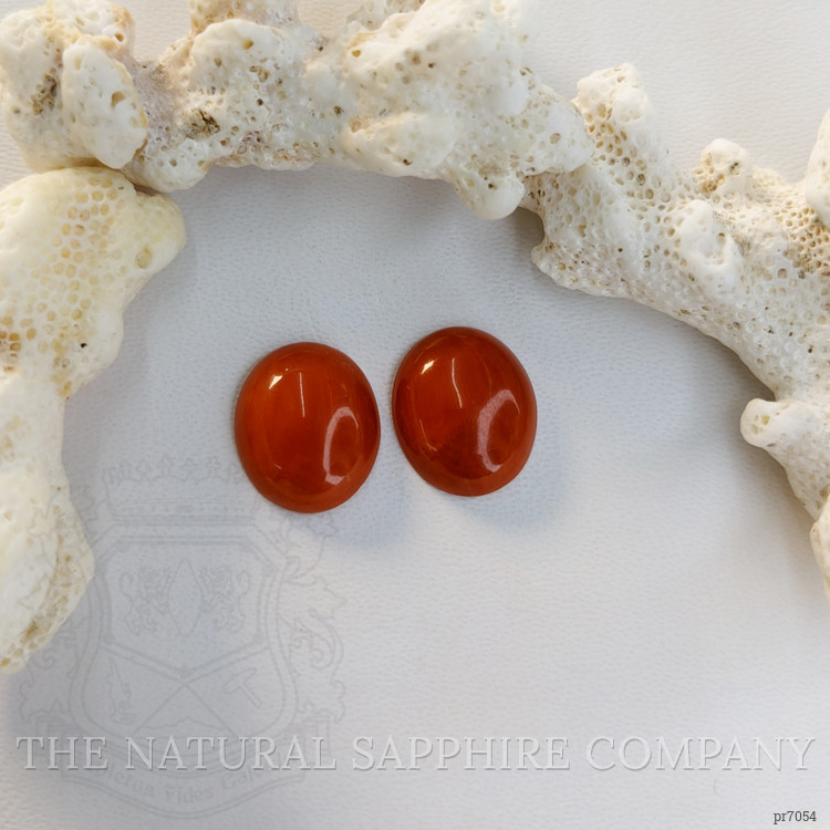 10.33 Ct.Tw. Cabochon Coral Pair from Italy