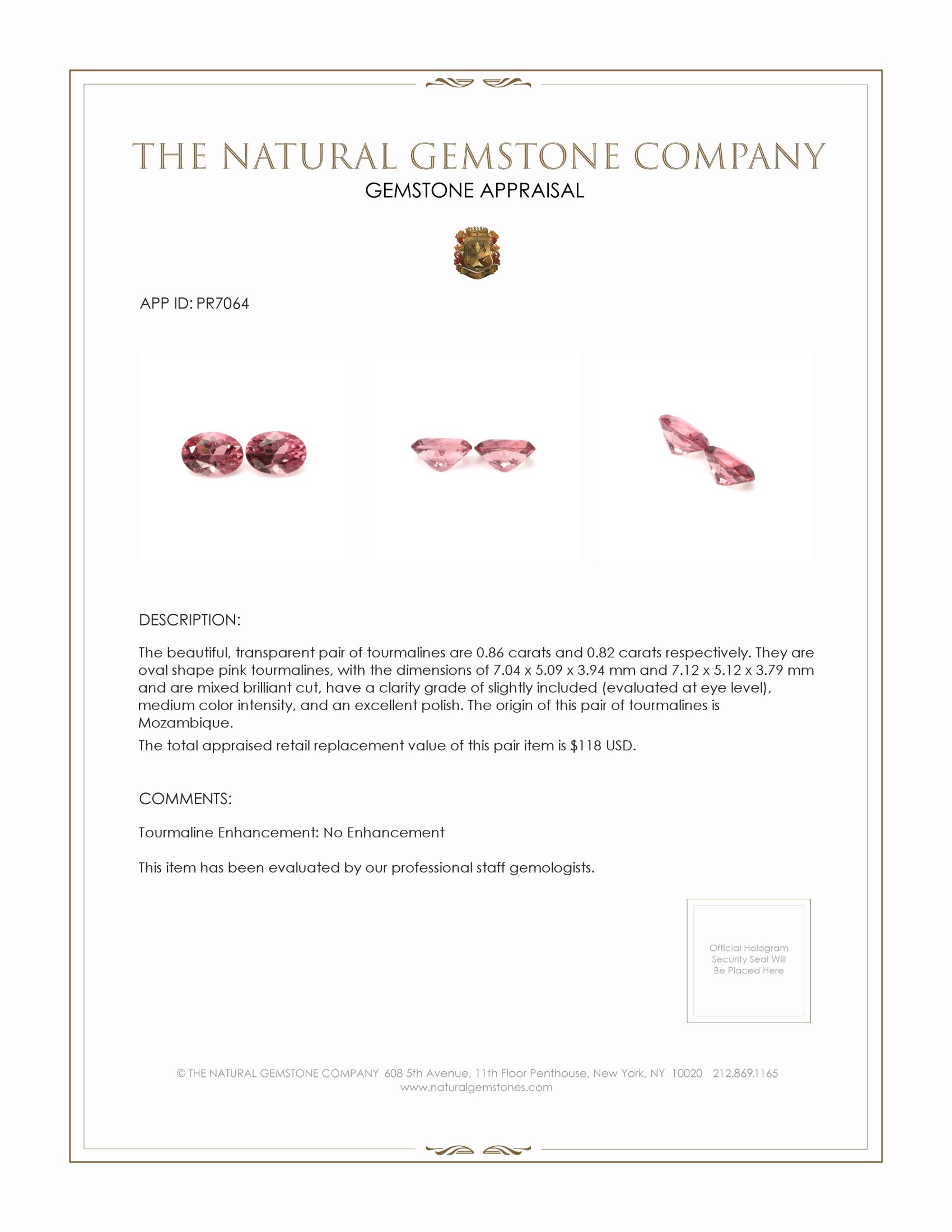 1.68 Ct.Tw. Tourmaline Pair from Mozambique