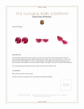 0.56 Ct.Tw.Total Carat Weight Ruby Pair from Mozambique Appraisal