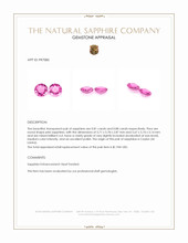 1.69 Ct.Tw.Total Carat Weight Pink Sapphire Pair from Ceylon (Sri Lanka) Appraisal