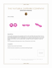 1.69 Ct.Tw.Total Carat Weight Pink Sapphire Pair from Ceylon (Sri Lanka) Appraisal