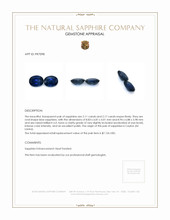 4.28 Ct.Tw.Total Carat Weight Blue Sapphire Pair from Ceylon (Sri Lanka) Appraisal