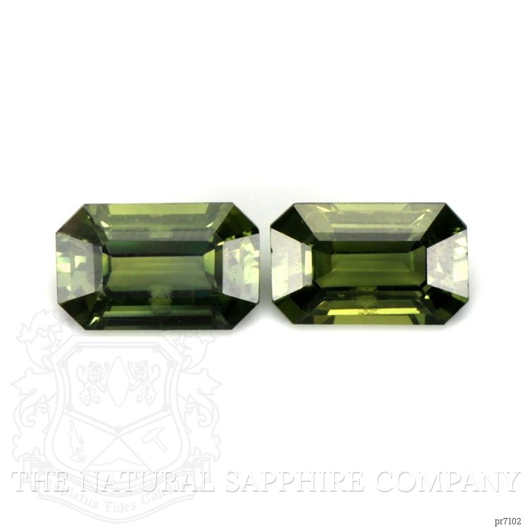 6.85 Ct.Tw. Green Sapphire Pair from Madagascar