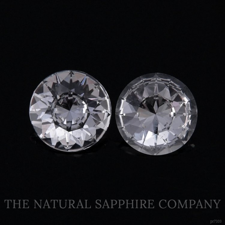 2.98 Ct.Tw. White Sapphire Pair from Ceylon (Sri Lanka)