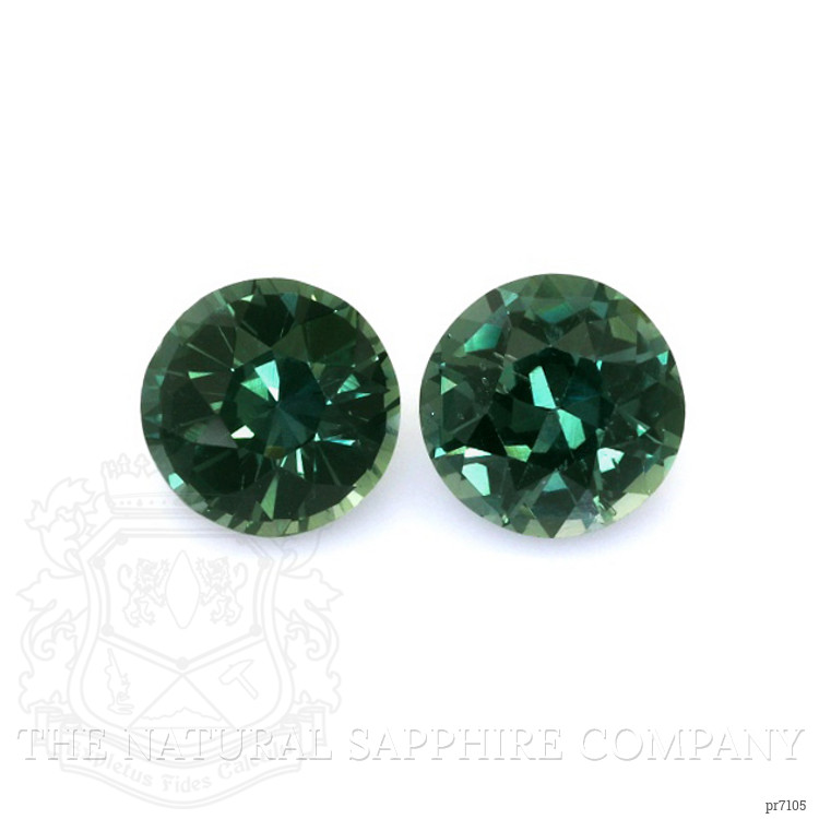 2.44 Ct.Tw. Bluish Green Sapphire Pair from Ceylon (Sri Lanka)