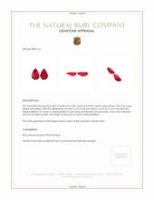 0.88 Ct.Tw.Total Carat Weight Ruby Pair from Mozambique Appraisal