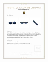 2.14 Ct.Tw.Total Carat Weight Blue Sapphire Pair from Ceylon (Sri Lanka) Appraisal