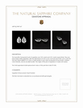 4.03&nbsp;Ct.Tw.Total Carat Weight White Sapphire Pair from Ceylon (Sri Lanka) Appraisal