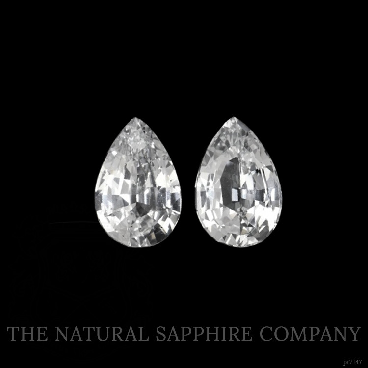 4.03 Ct.Tw. White Sapphire Pair from Ceylon (Sri Lanka)