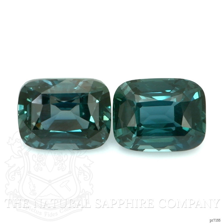 3.68 Ct.Tw. Greenish Blue Sapphire Pair from Ceylon (Sri Lanka)