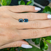 3.68&nbsp;Ct.Tw.Total Carat Weight Greenish Blue Sapphire Pair from Ceylon (Sri Lanka) Life Style