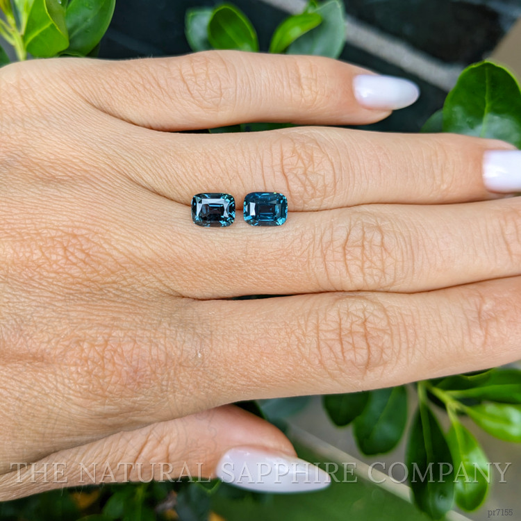 3.68 Ct.Tw. Greenish Blue Sapphire Pair from Ceylon (Sri Lanka)
