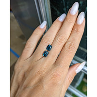 3.68&nbsp;Ct.Tw.Total Carat Weight Greenish Blue Sapphire Pair from Ceylon (Sri Lanka) Life Style