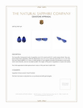 1.10&nbsp;Ct.Tw.Total Carat Weight Blue Sapphire Pair from Ceylon (Sri Lanka) Appraisal