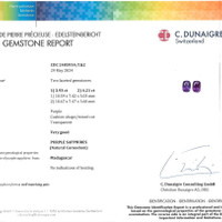 8.14 Ct.Tw.Total Carat Weight Purple Sapphire Pair from Madagascar Scan Report