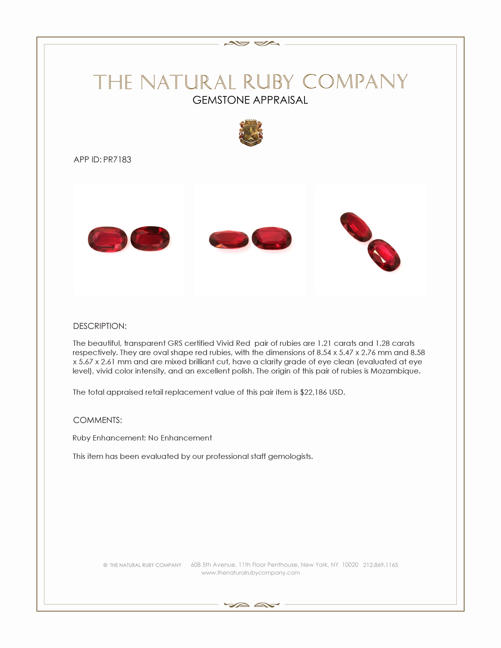 2.49 Ct.Tw. Ruby Pair from Mozambique