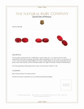 2.11 Ct.Tw.Total Carat Weight Ruby Pair from Mozambique Appraisal