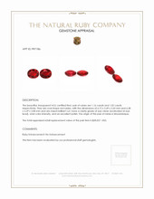 2.18 Ct.Tw.Total Carat Weight Ruby Pair from Mozambique Appraisal