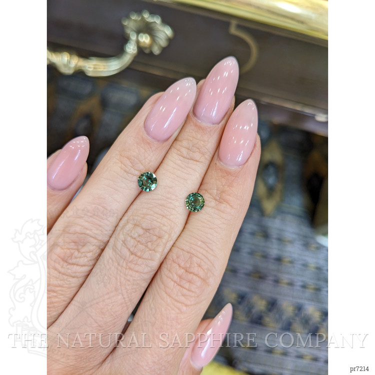 1.20 Ct.Tw. Bluish Green Sapphire Pair from Ceylon (Sri Lanka)