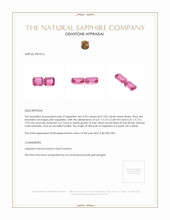 2.00 Ct.Tw.Total Carat Weight Pink Sapphire Pair from Ceylon (Sri Lanka) Appraisal