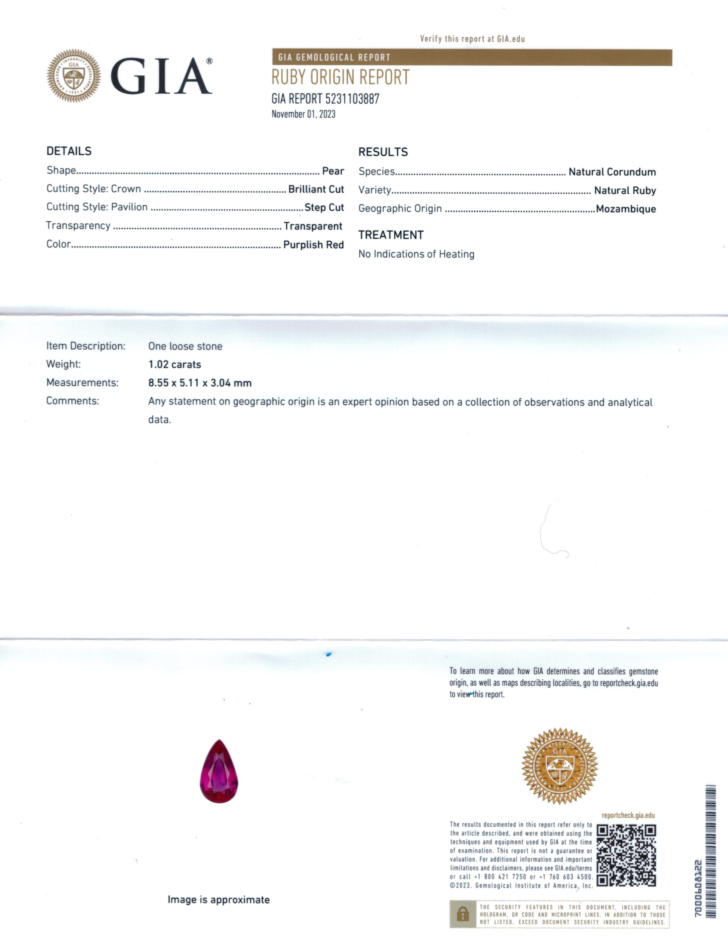 2.05 Ct.Tw. Ruby Pair from Mozambique
