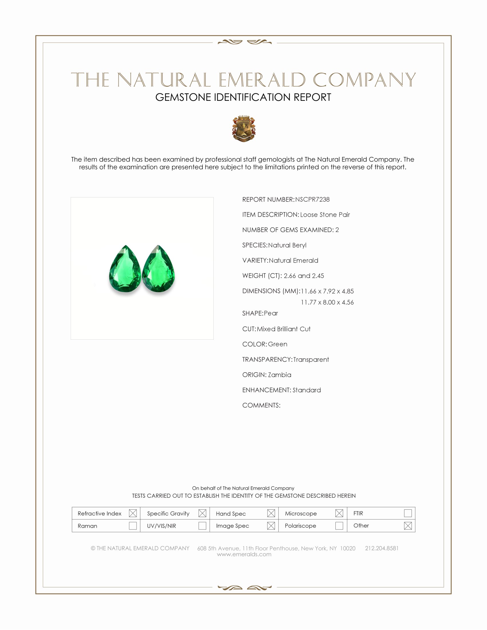 5.11 Ct.Tw. Emerald Pair from Zambia