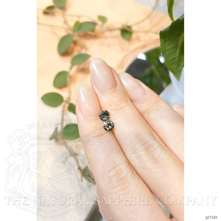 1.04 Ct.Tw. Green Sapphire Pair from Ceylon (Sri Lanka)