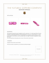 2.08 Ct.Tw.Total Carat Weight Pink Sapphire Pair from Ceylon (Sri Lanka) Appraisal