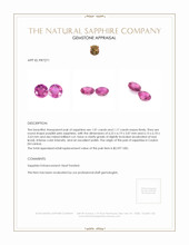 2.18 Ct.Tw.Total Carat Weight Purplish Pink Sapphire Pair from Ceylon (Sri Lanka) Appraisal