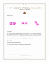 2.12 Ct.Tw.Total Carat Weight Pink Sapphire Pair from Ceylon (Sri Lanka) Appraisal