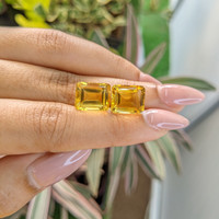 11.73 Ct.Tw.Total Carat Weight Citrine Pair from Brazil Life Style